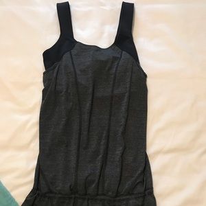 Lulu lemon black and grey workout tank with bra.